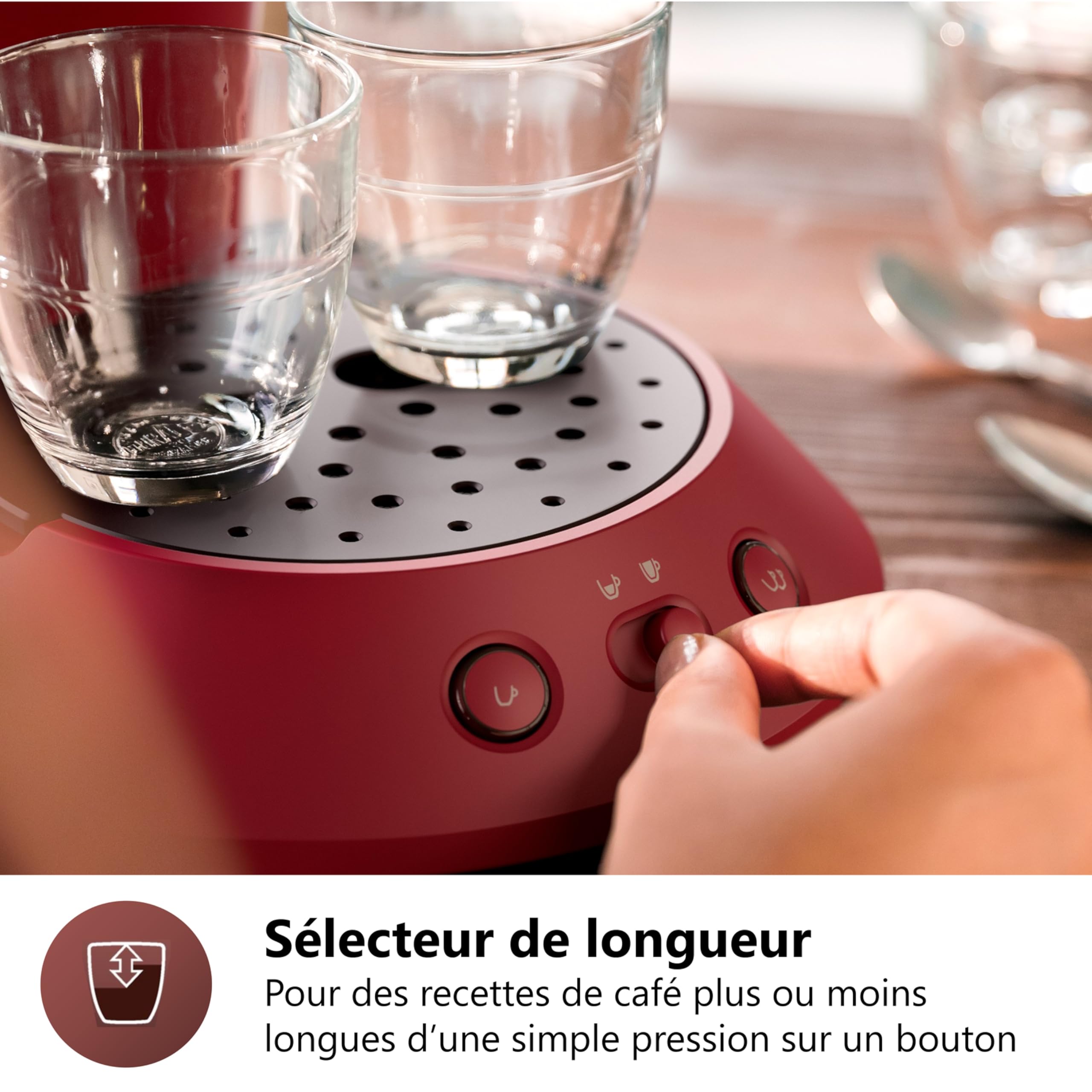 Machine à Café à Dosettes Original Plus CSA210/91 – Rouge, 1 ou 2 Tasses